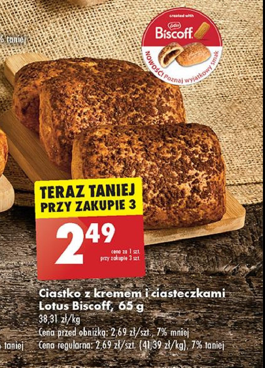 Ciastko z kremem i ciasteczkami Lotus biscoff promocja