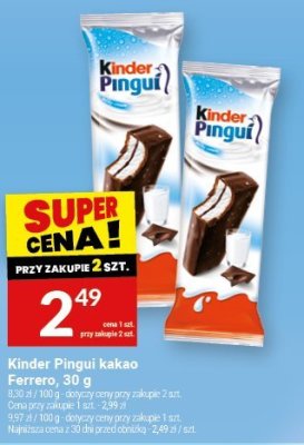 Kinder Pingui kakao Ferrero, 30 g promocja w Twój Market