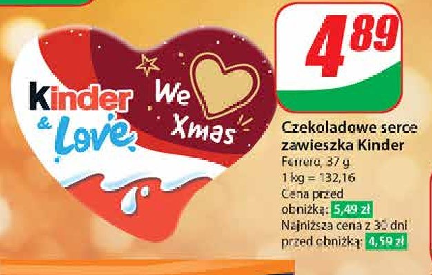 Czekoladka serce merry christmas Kinder promocja