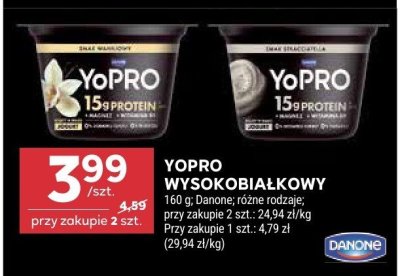 Jogurt YoPRO Wysokobiałkowy różne rodzaje promocja w Stokrotka