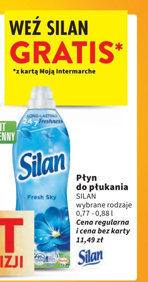 Płyn do płukania fresh sky Silan classic promocja w Intermarche