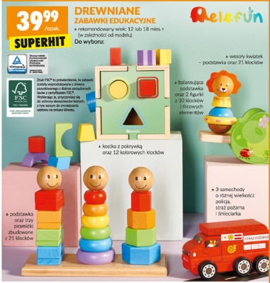 Podstawka balansuj膮ca i dwie figurki z klock贸w Elefun promocja