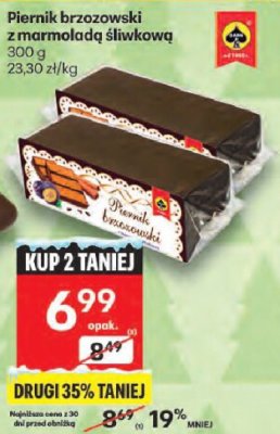 Piernik brzozowski z marmoladą śliwkową promocja w Delikatesy Centrum