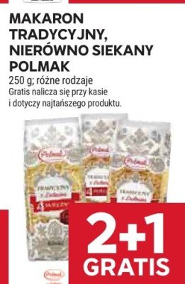 Makaron tradycyjny, nierówno siekany Polmak promocja w Stokrotka