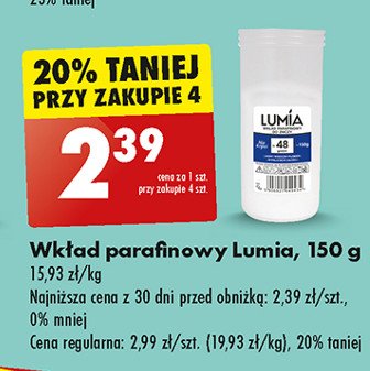 Wkład parafinowy 48h 150 g Lumia promocja