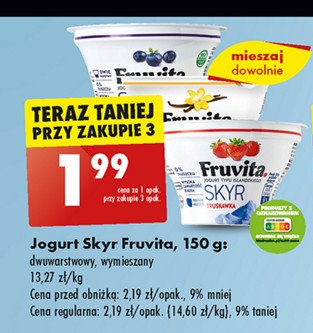 Jogurt wanilia Fruvita skyr promocja w Biedronka