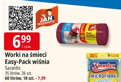 Worki na śmieci Easy-Pack wiśnia promocja w Leclerc