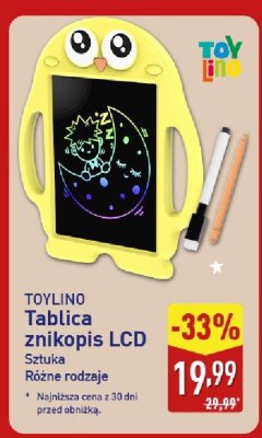 Tablica znikopis LCD TOYLINO promocja w Aldi