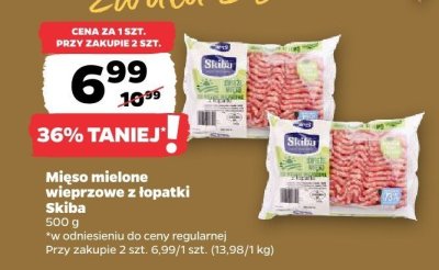Mięso mielone wieprzowe z łopatki Skiba promocja w Netto