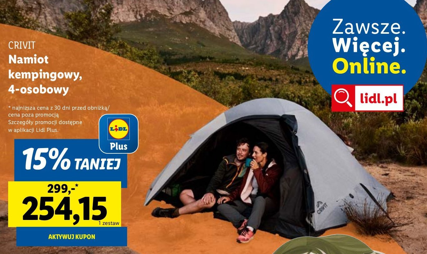 Namiot kempingowy 4-osobowy Crivit promocja w Lidl