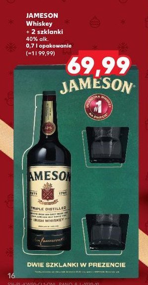 Whiskey + 2 szklanki Jameson promocja