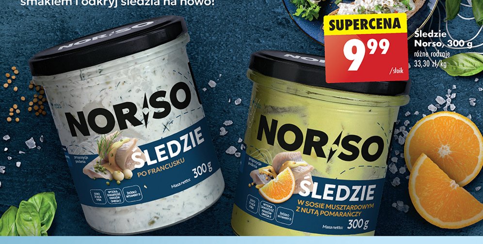 Śledzie w sosie pomarańczowym Norso promocja