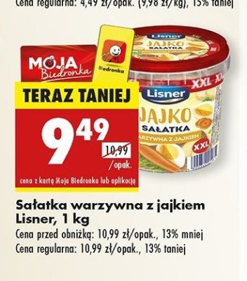 Sałataka warzywna z jajkiem Lisner promocja