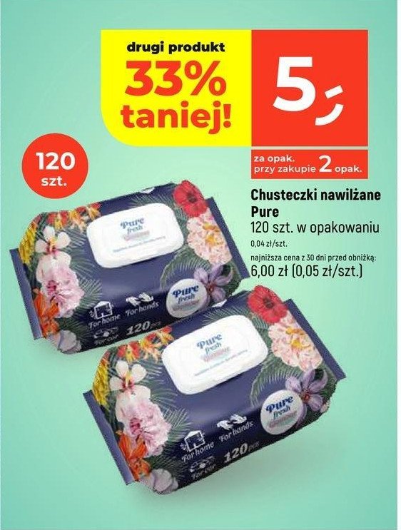 Chusteczki Pure fresh glamour promocja w Dealz