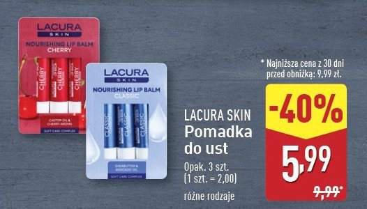 Pomadka do ust classic Lacura promocja w Aldi