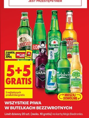 Piwo w butelkach bezzwrotnych wszystkie piwa różne rodzaje promocja w Biedronka