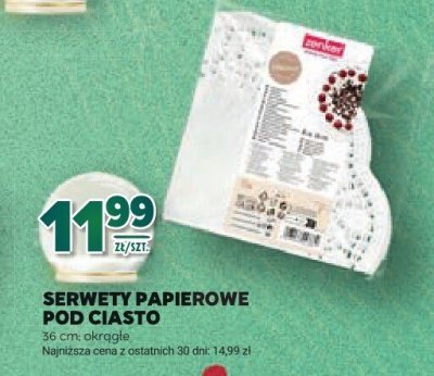 Serwety papierowe pod ciasto 36 cm okrągłe promocja w Stokrotka