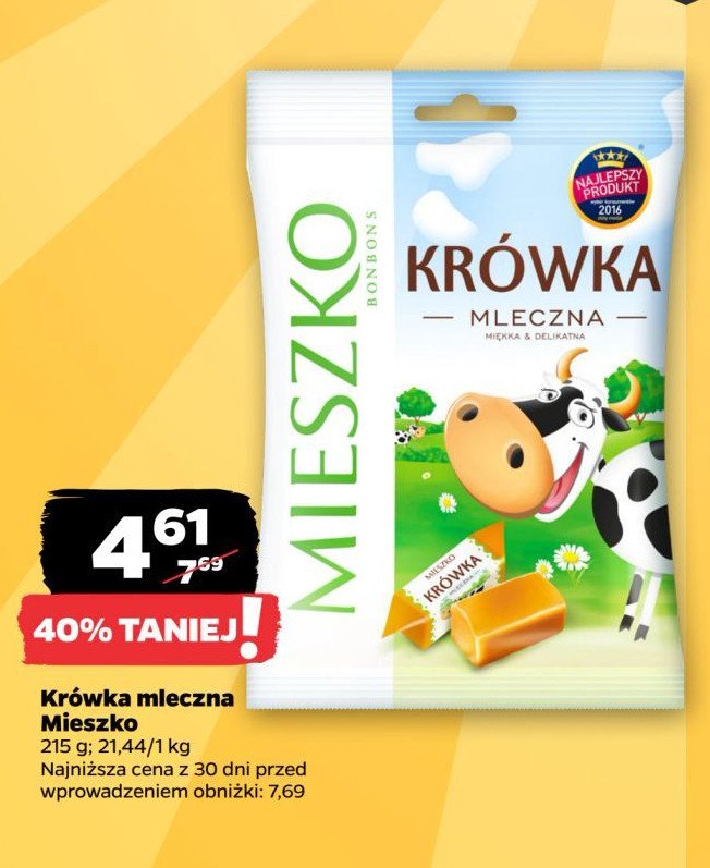 Cukierki krówka mleczna Mieszko krówka promocja w Netto