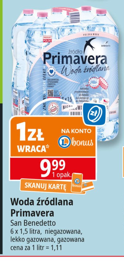 Woda gazowana Primavera promocja w Leclerc