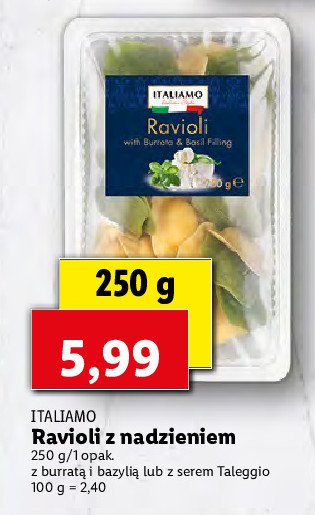 Pierożki ravioli z serem taleggio Italiamo promocja