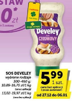 Sos Develey czosnkowy promocja w Groszek