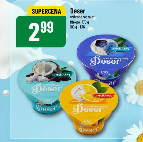 Deser z maślanką z nata de coco i kawałkami czekolady Mlekpol promocja