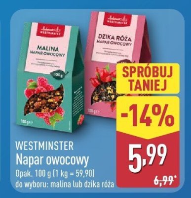 Napar owocowy WESTMINSTER malina lub dzika róża promocja w Aldi
