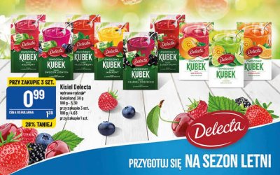 Kisiel żurawinowy z kawałkami owoców Delecta owocowy kubek promocja