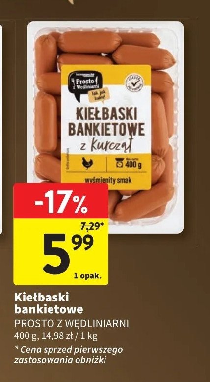 Kiełbaski bankietowe z kurcząt Intermarche prosto z wędliniarni promocja