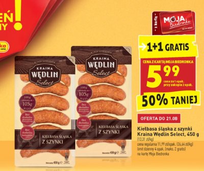 Kiełbasa śląska z szynki Kraina wędlin promocja