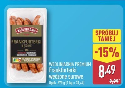 Frankfurterki wędzone surowe  promocja w Aldi