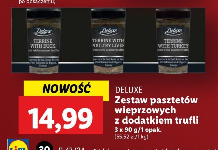 Zestaw pasztetów wieprzowych z dodatkiem trufli Deluxe promocja