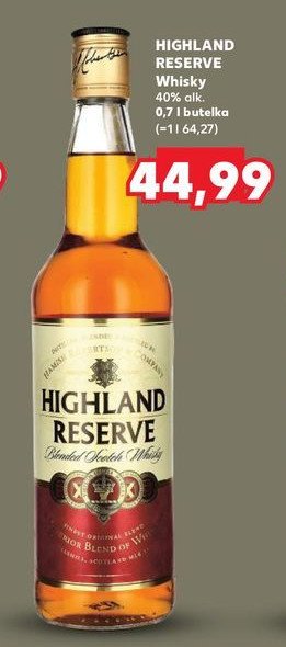 Whisky HIGHLAND RESERVE promocja w Kaufland