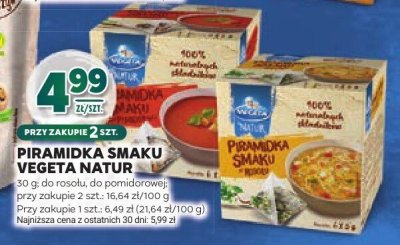 Rosół Piramidka Smaku Vegeta Natur 30g do rosołu do pomidorowej promocja w Stokrotka