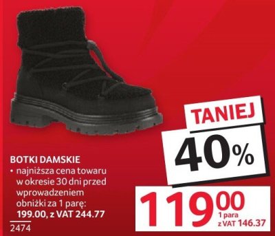 Botki damskie promocja w Selgros
