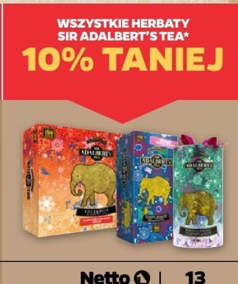 Wszystkie herbaty Sir Adalbert's Tea -10% promocja w Netto