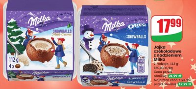 Jajka czekoladowe z nadzieniem Snowballs promocja w Dino