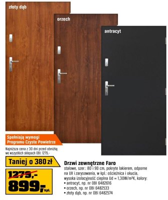 Drzwi zewnętrzne Faro promocja w OBI