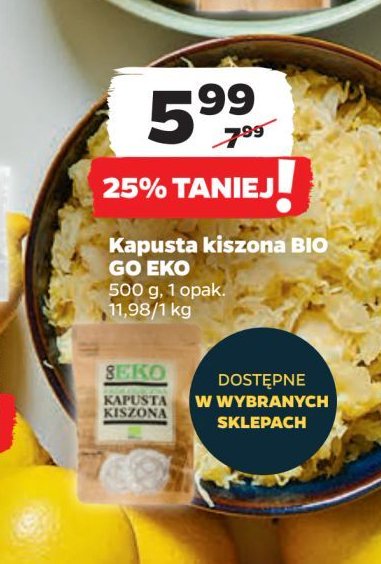 Kapusta kiszona ekologiczna Go eko promocja w Netto