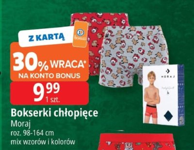 Bokserki chłopięce Moraj promocja w Leclerc