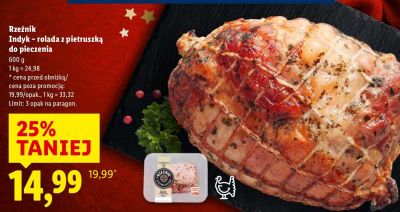 Indyk rolada z pietruszką do pieczenia 600 g promocja w Lidl