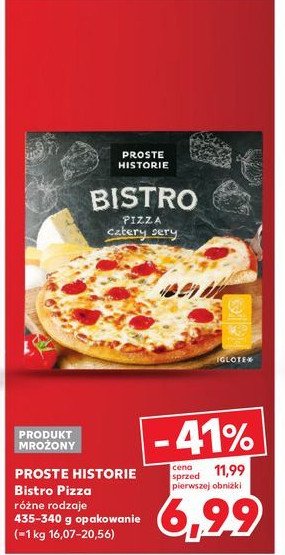 Pizza cztery sery Iglotex proste historie bistro promocja w Kaufland