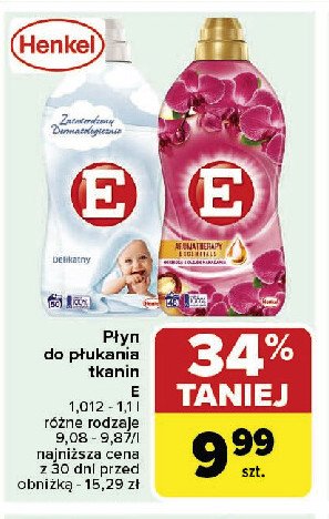 Płyn do płukania tkanin orchidea i olejek makadamia E aromatherapy promocja w Carrefour Market