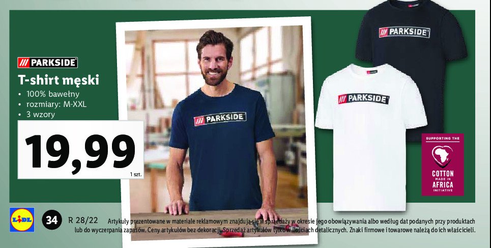 T-shirt męski m-xxl Parkside promocja