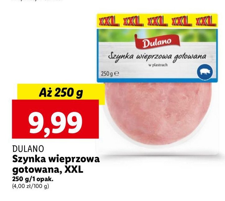 Szynka gotowana w plastrach wieprzowa Dulano promocja