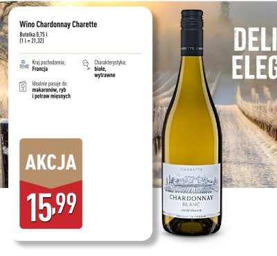 Wino Chardonnay Charette promocja w Aldi