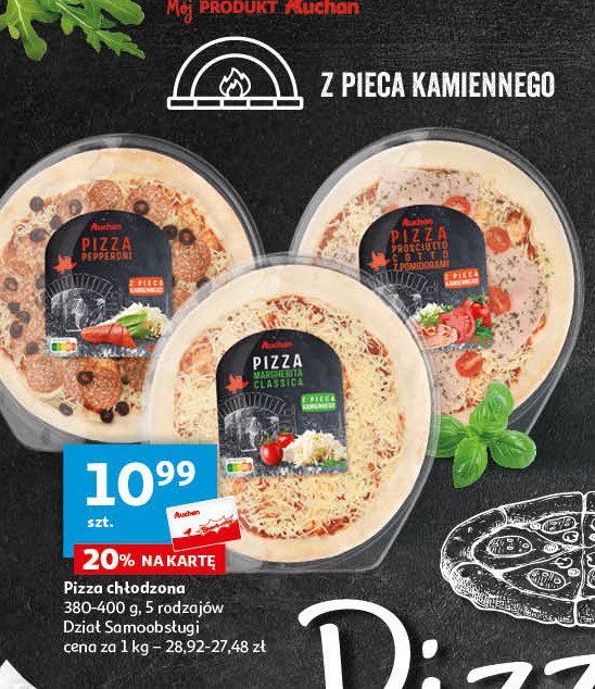 Pizza z szynką prosciutto Auchan promocja