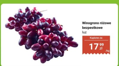 Winogrono różowe bezpestkowe promocja w Biedronka
