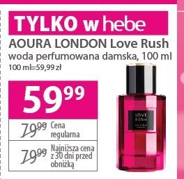 Woda perfumowana Aoura london love rush promocja