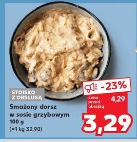 Dorsz smażony w sosie grzybowym promocja